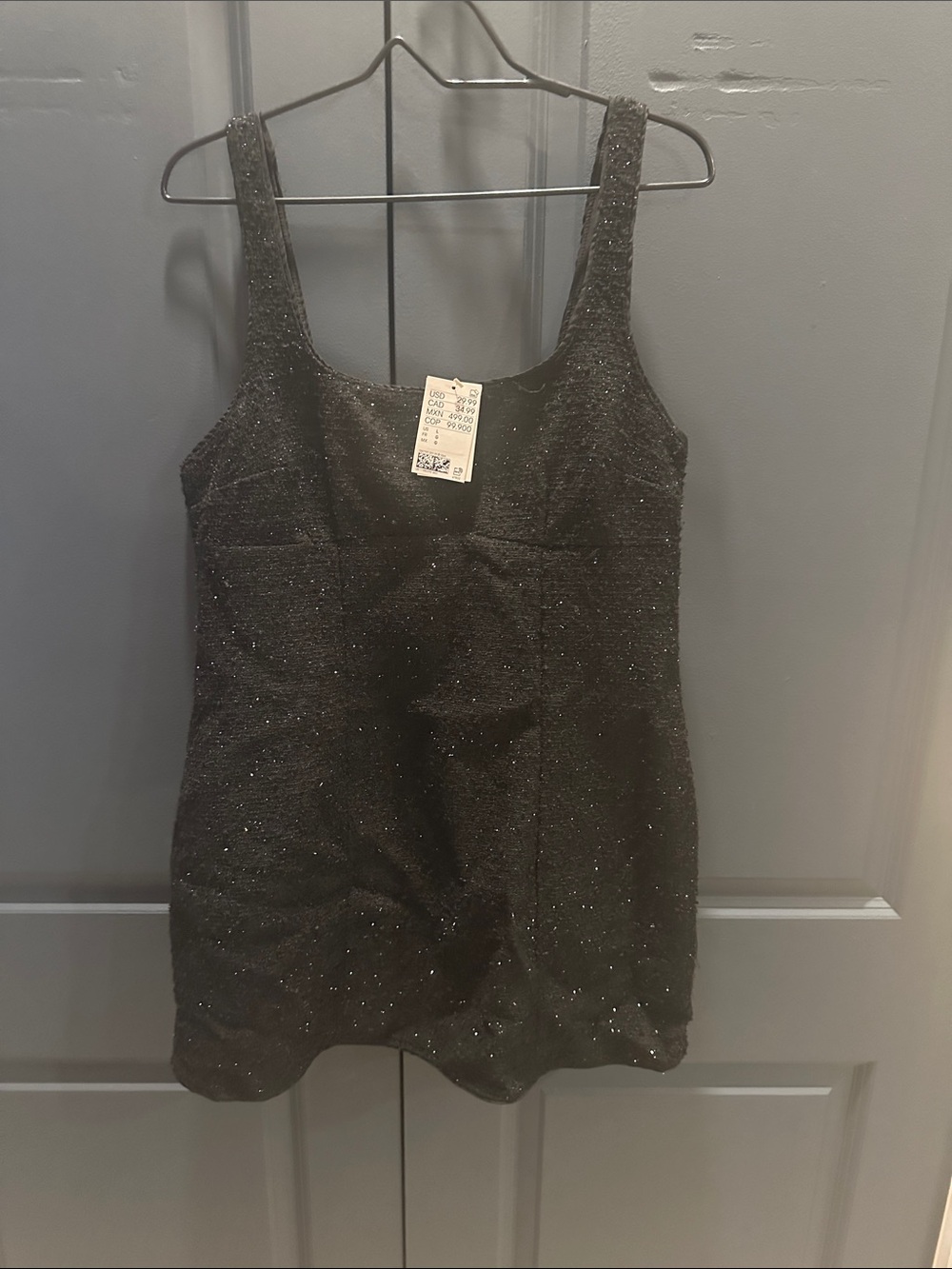 Divided Black Sparkle Midi Dress tweed. New with tags